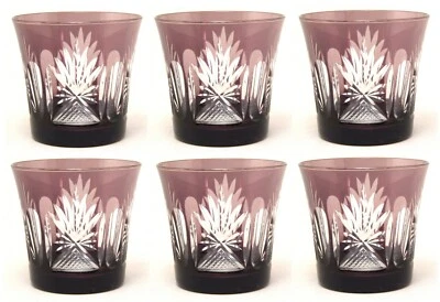 Candelabro Votivo Vidrio Amatista Diseño Floral 3.5" Diámetro 3.25" Alto Juego de 6 Foto 1 de 3