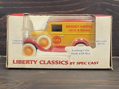 MASSEY HARRIS Dealer Model A Ford Pickup Truck 1/25 Bank 1985 Agco 1st Series MH - Image 1 of 4