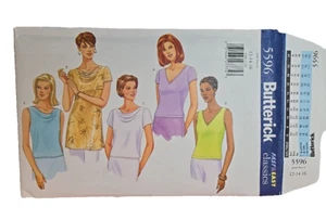 Butterick 5596 EASY Misses Pullover Top Blouse 2 styles Pattern size 12-16 UNCUT - Picture 1 of 3