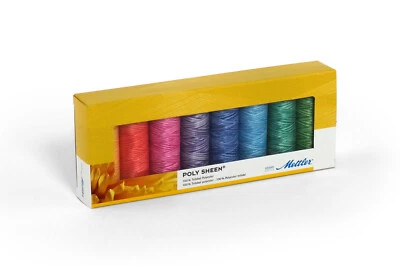 Mettler Poly Sheen 100% Polyester Pastels 8 Pack Sewing Thread Embroidery Crafts - Image 1 of 2