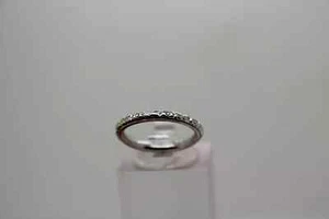 Anillo banda oro blanco 19k FORGET-ME-NOT FLOWER talla 4 - Imagen 1 de 5
