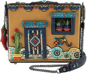 Mary Frances Adobe House Pueblo Multi Black Purse Beaded Bag Novelty Handbag NEW - Picture 1 of 5