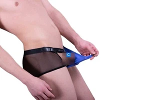 Calzoncillos boxer Gregg Homme sexy cazador anillo en C bolsa desmontable azul 141005 127 - Imagen 1 de 7