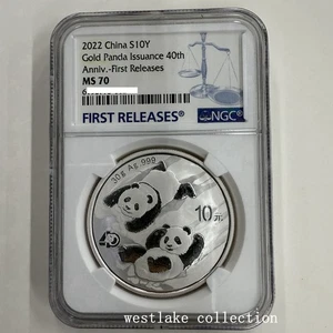 NGC MS70 2022 China 10YUAN Panda Silver Coin 30g FIRST RELEASES - Picture 1 of 2