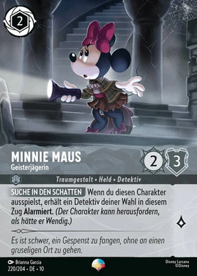 Lorcana Minnie Maus - Geisterjägerin (V.2) 10WHI-220 Epic Deutsch Neu Foil - Bild 1 von 2