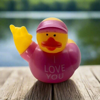 Pato de goma rosa de San Valentín I Love You Foto 1 de 4