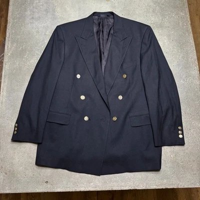 Blazer de lana de doble botonadura Burberrys negro de colección botones dorados 44R Foto 1 de 4