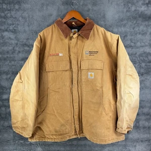 Carhartt Duck Traditional Coat Jacket 2XL Brown C003 Arctic Quilt EMBROIDERED - Picture 1 of 5