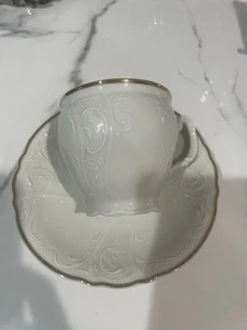 BERNARDOTTE PORZELLAN 6 TEETASSEN MADE IN CZECH REPUBLIC, ELFENBEIN. NEU! - Bild 1 von 9