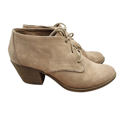 Botas femininas Rocket Dog salto camurça bege 9,5 com cadarço - Imagem 1 de 4