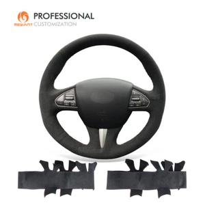 Funda de volante MEWANT negra perforada Alcantara para Infiniti Q50 2014 QX50 2015 - Imagen 1 de 10