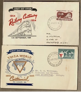 Australia 1954 1955 SCP Railway Train YMCA FDC Cover - Picture 1 of 1
