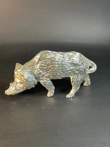 Bat Ami Sterling Silver Clad Wild Boar Figurine 2.5” X 4.5” - Picture 1 of 15
