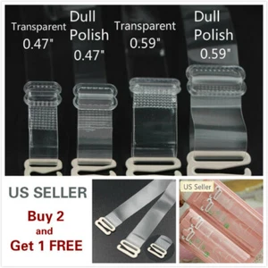 Clear Transparent Dull Polish Invisible Adjustable Shoulder Bra Straps - Picture 1 of 4