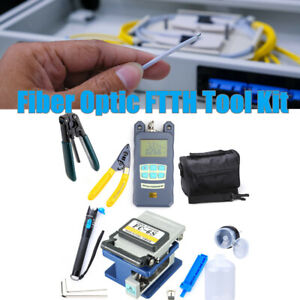 Fiber Optic FTTH Tool Kit w/ FC-6S Cutter Cleaver Optical Power Meter Visual HOT