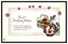 BEST BIRTHDAY WISHES POSTCARD PURPLE FLOWER STECHER LITHO ROCESTER NY SERIES 538