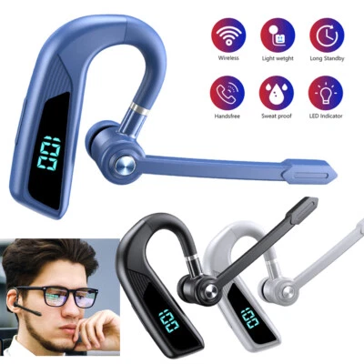 Wireless Bluetooth Headset BT 5.2 Earphones Hands-free Earpiece Digital Display - Image 1 of 4