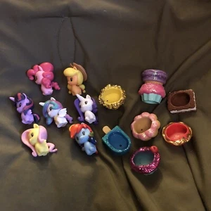 My Little Pony Cutie Mark Crew Mini Figures w/Bases Lot of 7 glittery & plain - Picture 1 of 7