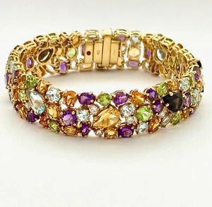NEW ROBERTO COIN SHANGHAI BRACELET 18K, DIAMONDS & PRECIOUSE ST, RET USD $17,200 - Picture 1 of 16