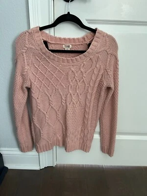 Suéter Pullover Mossimo Para Mujer Rosa Tejido con Cable Talla M Mediano Foto 1 de 4