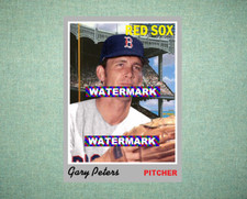 Gary Peters Boston Red Sox 1970 Style Custom Baseball Art Card