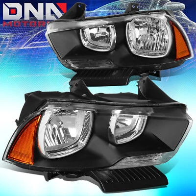 Faróis estilo fábrica Dodge Charger 2011-2014 carcaça preta lateral âmbar - Imagem 1 de 4