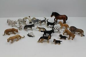 Lot Of 21 Schleich Animal Figures 90s 2000s - Lion Tiger Dog Horse Wolf Leopard