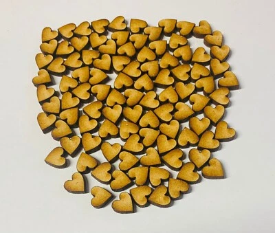 Laserkris 100 x corazón 10 mm tamaño mdf corte láser madera artesanía 3 mm grueso forma en blanco