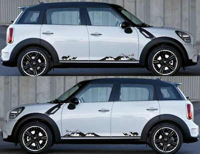 Vinyl Side Door Stripes Sticker Decal For Mini Cooper S Hatch Racing JCW Mirror - Image 1 of 4