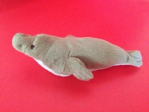 Mamífero marino marino manatí beige felpa de 10" de largo - Imagen 1 de 4