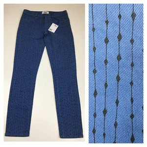 NWT PAIGE Womens sz 27 Blue Black Printed 5 Pocket Logo Hardware Jeans - Picture 1 of 12