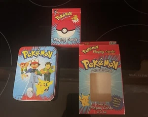 Pokemon Bicycle Playing Cards Collector's Tin Nintendo Pikachu Rare Vintage 1999 - Picture 1 of 9