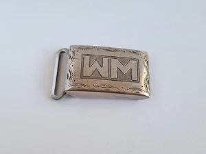 Vintage Sterlingsilber Anson personalisiert Monogramm Gürtelschnalle klein 2" signiert - Bild 1 von 15