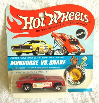 1970 Hot Wheels Redline Mongoose Funny Car Blister Pack MOC MIP - Image 1 of 2