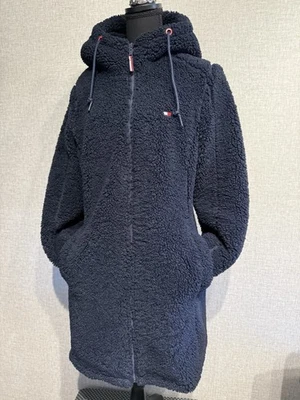 Tommy Hilfiger Talla M Mujer’s Azul Marino Sherpa Abrigo Largo Chaqueta Muy Bonito  Foto 1 de 4