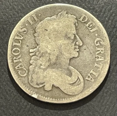 Great Britain 1676 Crown Silver Coin: Charles II/VICESIMO OCTAVO - Image 1 of 4