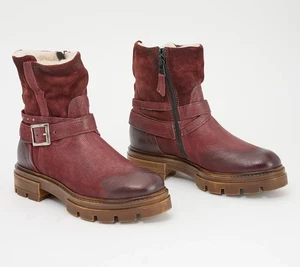 Miz Mooz Stiefeletten Leder Fell gefüttert Bonney Merlot 38/M Neu - Bild 1 von 1