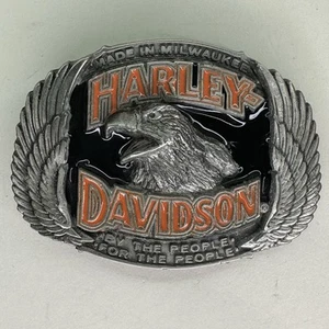 HARLEY DAVIDSON Eagle 1991 Baron H406 Brass BELT BUCKLE Made in Milwaukee - Picture 1 of 10