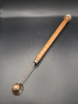 Vintage Vela Snuffer Extremidade de Cobre Fio de Madeira Carretel Alça Decoração de Sala de Costura - Imagem 1 de 4