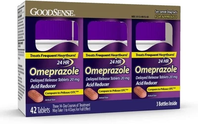 GoodSense Omeprazol Tabletas de Liberación Retardada 20 mg, Caja de 42 Piezas, Caducidad 03/2026 Foto 1 de 4