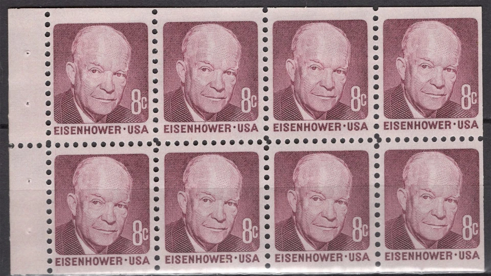 SC# 1395a - 8¢ - 1970-74 Dwight D. Eisenhower - Mint NH Booklet Pane of 8 - Image 1 of 1