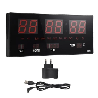 LED  Kalender Elektronische Uhr Digitale Wanduhr Alarm StüNdlich Gloc7152 - Bild 1 von 4