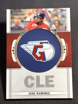 2023 Topps COMMEMORATIVE TEAM LOGO PATCH card Jose Ramirez, item 2 - Image 1 of 2