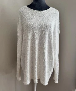 Suéter de palomitas de maíz tejido J. Jill 3X blanco algodón cuello barco yate lujo dinero antiguo - Imagen 1 de 24
