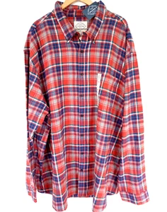 St. Johns Bay Big and Tall Herren 5XLT Langarm Baumwolle Flanell Hemd Neu mit Etikett - Bild 1 von 5