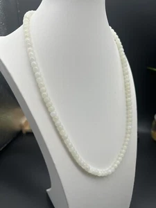 7×6mm Collection Hetian White Jade 106 Beads Necklace 7×6mm新疆和田玉精品且末白玉老型脖挂 - Picture 1 of 9