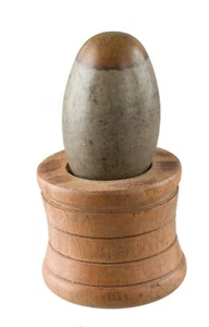 Shiva Lingham With Holder - Stone Polished Egg Cosmic Banalingam 4.5 CM #4206 - Picture 1 of 7