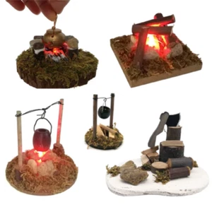 Puppenhaus Miniatur Rustikal Holz Lagerfeuer Wildofen Brennholz 1/12 Ornamente # - Bild 1 von 20