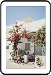 13x19 Aluminum Picture Frame Black - With Round Corners with Mat for 11x17 Photo - Picture 1 of 5