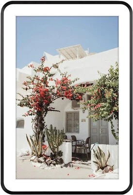 13x19 Aluminum Picture Frame Black - With Round Corners with Mat for 11x17 Photo - Image 1 of 4